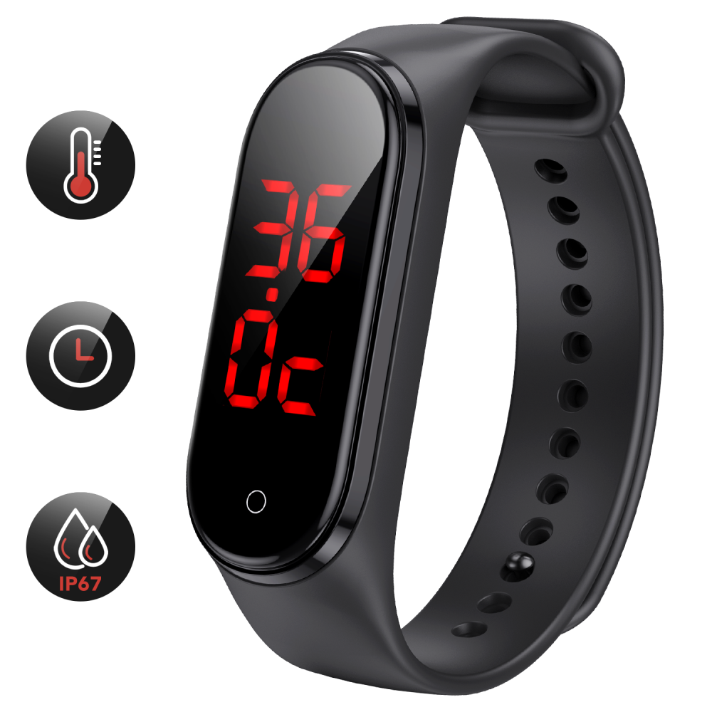 Waterproof watch sales with thermometer