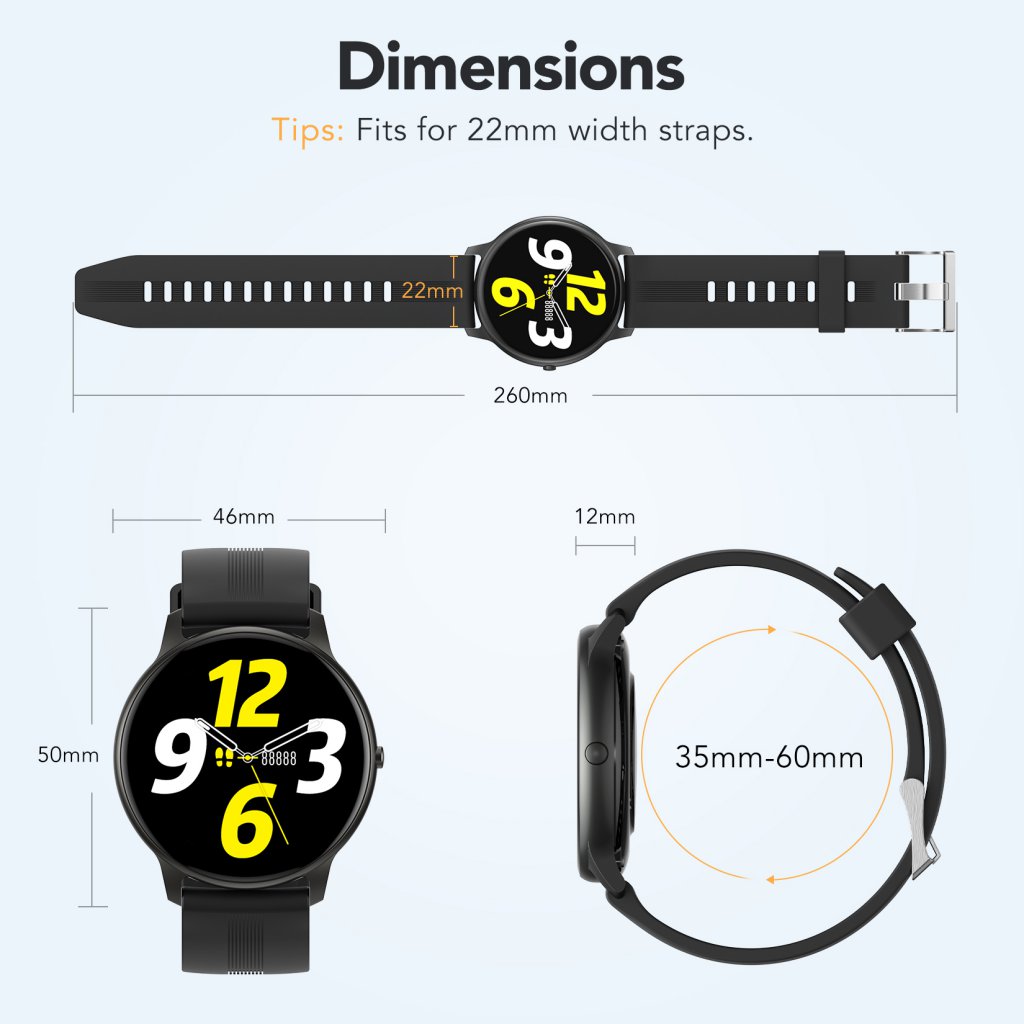 agptek ip68 waterproof smartwatch