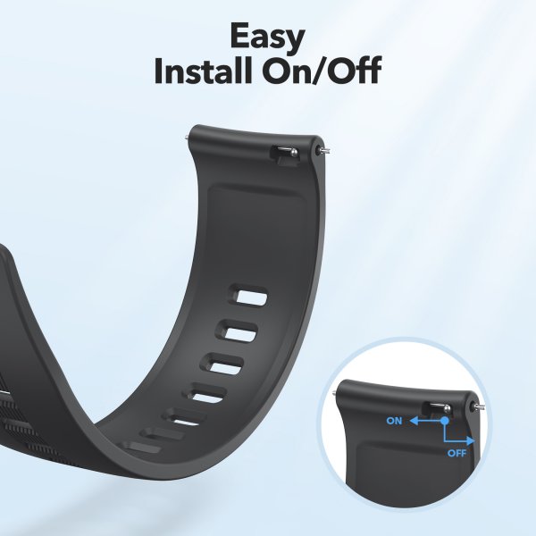 AGPTEK Smart Watch Bands Soft Strap Replacement for LW11 22mm 2 Pack