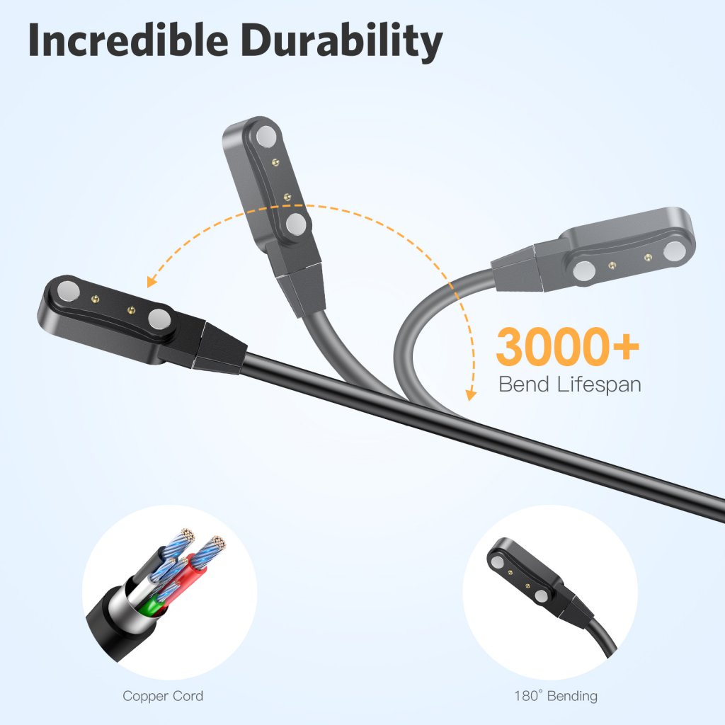 AGPTEK Smart Watch Charger USB Cable for LW11, USB Charging Replacement