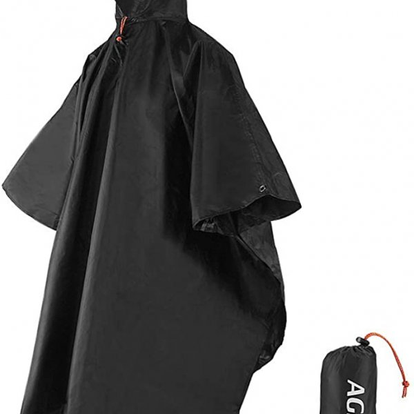 Poncho Pluie Imperméable Avec Capuche, Cape De Pluie EVA Randonnée Avec Sac De Transport