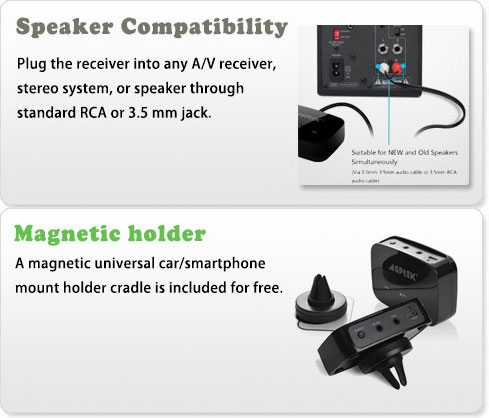Wide compatibility for speakers & magnetic holder